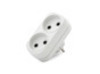 Разветвитель электрический, двойник, 2 гнезда, без заземления, 10А, 250В, белый