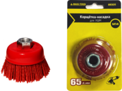 Щетка чашка УШМ 65мм нейлоновая М14, MaxiTool