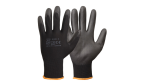 Перчатки полиэстровые чёрные,серые с полиуретановым покрытием 1/2  (12/1200)