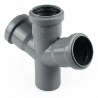 Крестовина канализационная 1-плоск, 50х50х50мм, 67 град., РосТурПласт, полипроп, сер, 33476