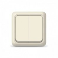 Выключатель 2 кл. О/У, слоновая кость, 16А, Б-О0023(G-BO0023), (шт.) Олимп