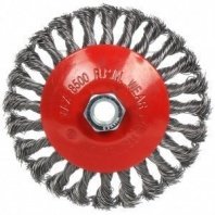 Щетка металл. для УШМ 125мм/М14 тарелка крученая проволока, гайка Bartex