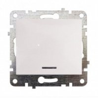 Механизм выключателя скрыт устан, 1-кл, б/з, подсв, бел, Quel Lumina, 4105-0011-90102