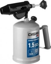 Лампа паяльная 1,5л СИБИН, стальной эжектор, (40670)