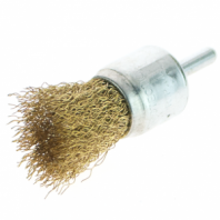 Щетка для дрели 22мм, чашка пушистая со шпилькой, мягкая, хвост 6мм, латун. Sturm