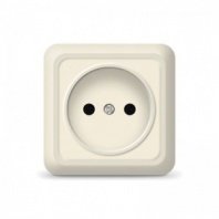 Розетка 1 гнездо О/У, с/з, слоновая кость, 16А, Б-О0028(G-BO0028) ОЛИМП
