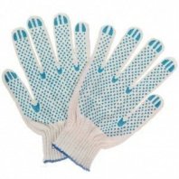 Перчатки х/б, ПВХ покр, точка, 7.5кл, 3нит, бел осн, Стандарт
