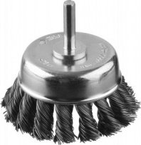 Щетка для дрели 75мм, чашка крученая со шпилькой стальная проволока 0.3 мм, Профессионал (35255-075) ЗУБР