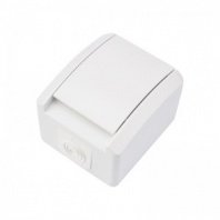 Розетка 1 гнездо О/У, с/з, белая, (керамика) INDUSTRIAL IP54, KRANZ