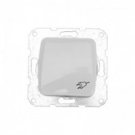 Розетка 1 гнездо С/У, с/з, Белая, с крышкой, 16А мех., керамика, KRANZ, DEA