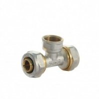 Металлопластиковый тройник d20х1/2", внутр рез, с цангой и гайкой, Frap, F310.2004