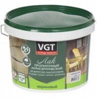 Лак VGT, антисептик, полуглянцевый, полиакрил, бесцвет, для внутр и наруж раб, 2,2 кг