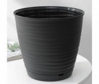 Горшок д/цветов Saffron 1,5л с поддоном черный*24 3169