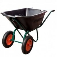 Тачка пласт. кузов, 2-кол строительная 110л 120кг на пневмоколесе 3,25-8 REDVERG RD-WB120/2 антиудар