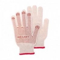 Перчатки х/б 10 класс Точка белые 5 нитей, 48-50 г REXANT