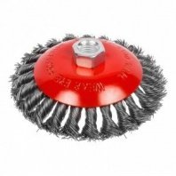 Щетка металл. для УШМ 125мм/М14 тарелка пушистая стальная проволока, посадочная гайкаРемоКолор
