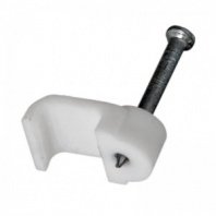 Скоба с гвоздем 8х3мм 50шт, плоская белая REXANT