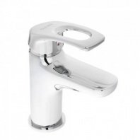 Смеситель для раковины Сапфир, картридж 35мм, гайка, латунь, хром RAIN