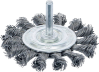 Щетка для дрели 75мм, дисковая крученая со шпилькой Вихрь