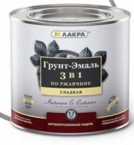 Грунт-эмаль черная 1,7кг, 3 в 1, Лакра Л-С