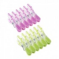 Набор прищепок 12шт, "Цветы", пластик, 2 цвета, VETTA