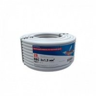 Провод ПВС 3x1,5 (20м), белый, ГОСТ 7399-97 REXANT