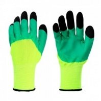 Перчатки полиуретан, нейлоновые, с черными пальцами, садовые, 9 размер INBLOOM