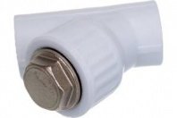 Фильтр ПП 25мм, 45 градусов, внутр/внутр, белый, сетчатый ПП 25х3/4" (Valfex)