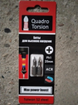 Бита 1/4" Ph1-25мм (2 шт./кор.) C6,3 "Quadro Torsion"