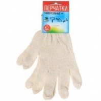 Перчатки х/б без ПВХ, 7,5кл белые 3 нити, Эконом, европодвес