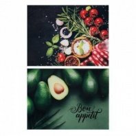 Доска разделочная стеклянная 40х30х0,4см "Овощное ассорти", 2 дизайна VETTA