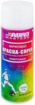 Эмаль белая глянцевая 400мл акриловая, краска спрей ABRO SP-016-AM (Белый глянцевый) 1/12