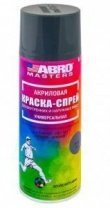 Эмаль серая глянцевая 400мл акриловая, краска спрей ABRO SP-084-AM (Серая) 1/12