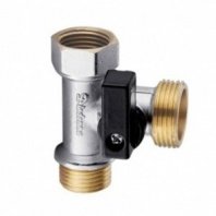 Кран для бытовых приборов, 1/2"х3/4"х1/2", г-ш-ш, латунь, трехход, Diadonna