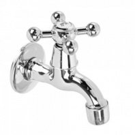 Кран водоразборный 1/2", цинк, кор. излив, вентильный, с аэратором FRESSO