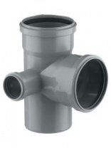 Крестовина двухплоскостная внутренняя канализация, серая, 90 градусов, 110х110х50мм, левая, (шт.)