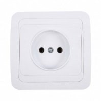 Розетка 1 гнездо С/У, б/з, белая, В0022(G-B0022), (шт.) 10А