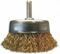 Щетка для дрели 50мм, чашка пушистая со шпилькой витая проволока 888