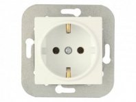 Розетка 1 гнездо С/У, с/з, бежевая, Уют, BYLECTRICA