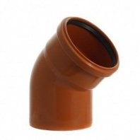 Уголок канализационный 110 мм, 45 град., РосТурПласт, наружный, рыжий, 36655
