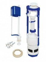 Арматура сантехническая 2-х уровневая, универсальный клапан, нижняя подводка, белая кнопка, (шт.)