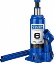 Домкрат гидравлический бутылочный 6 т, h подъема 215-415мм, Профессионал (43060-6) ЗУБР