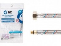 Подводка для смесителя 1,5м 1/2", М10, Г-Ш, SUS, AV Engineering
