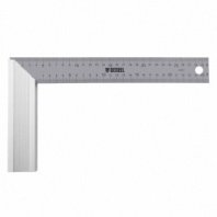 Угольник 300мм, стальной, нержавеющая сталь, градуировка, алюминиевое основание// Denzel