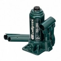 Домкрат гидравлический бутылочный 2 т, h подъема 150-280мм, в пласт. кейсе// Сибртех