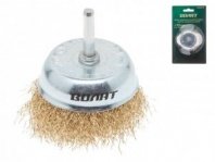 Щетка для дрели 75мм, чашка пушистая со шпилькой, торцевая крацовка ВОЛАТ