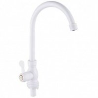 Смеситель для кухни, Эверест, с кран-буксой, для одного типа воды, пластик корпус, бел, B41-337