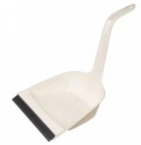 Совок для мусора пластик, средняя ручка, 24.5х30х22.5 см, с резин.кром, высокий, бежевый флэк, Homv