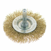 Щетка для дрели 63мм, дисковая пушистая со шпилькой радиальная мягк. хвост 6мм, латун. Sturm