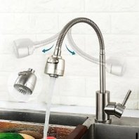 Смеситель для кухни, Frap, гибк излив, с картриджем, сатин, F44899-1